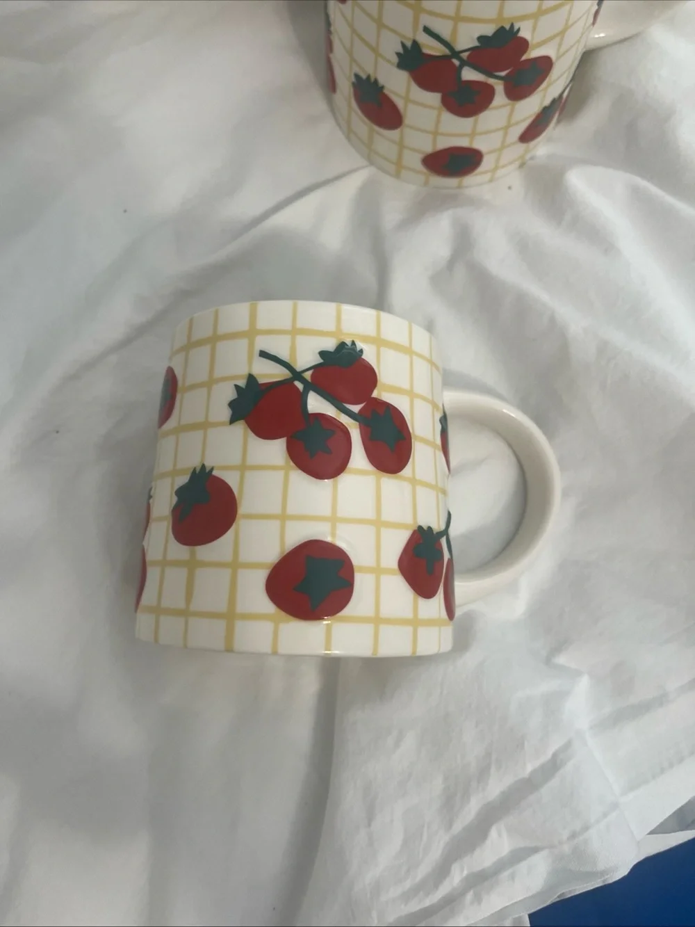 Target Ceramic Tomato Grid Mug Set - Red, Green, Yellow, White